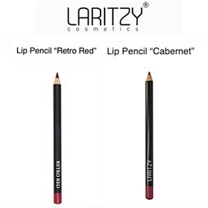 TWO LARITZY Cosmetics LIP PENCILS: NIB RETRO RED and CABERNET; Discontinued HTF